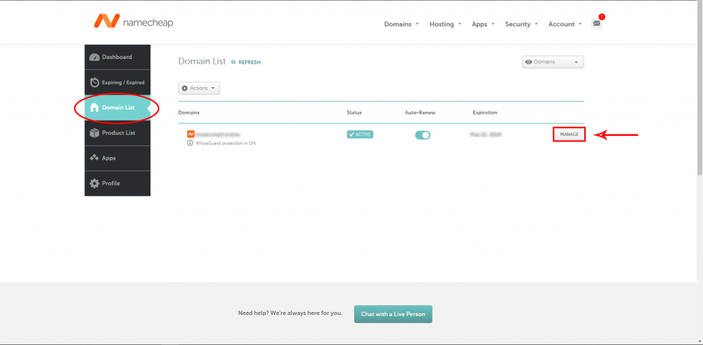 Cómo apuntar las DNS de un Dominio de Namecheap