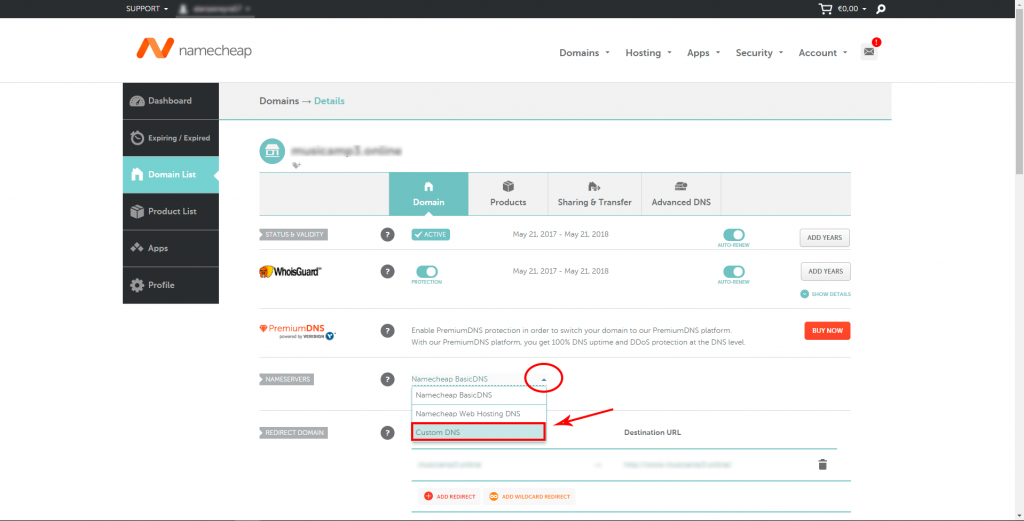 Cómo apuntar las DNS de un Dominio de Namecheap