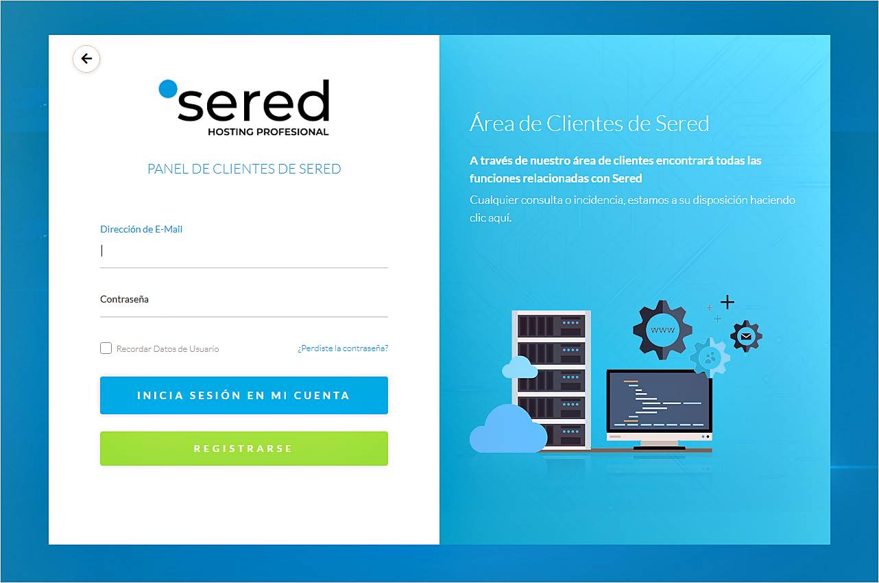 Guía de administración de hosting de otros clientes en Sered