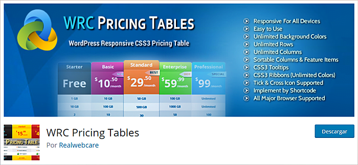 Plugins para presentar tablas de precios en WordPress