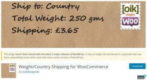 Weight/Country Shipping for WooCommerce woocommerce plugin