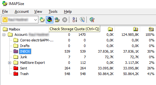 IMAPSize check storage