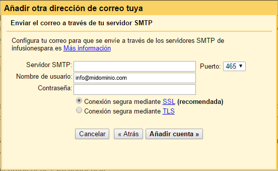 Configurar Gmail como cliente de email