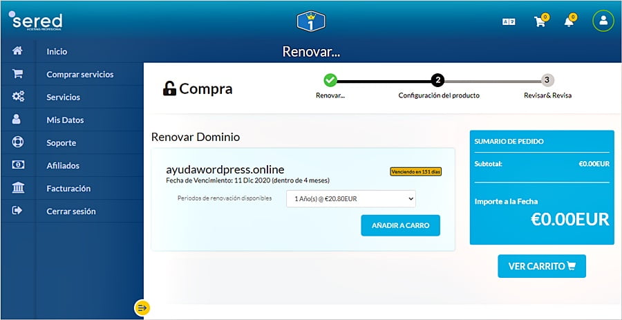 Cómo anticipar la renovación de mis dominios Cómo anticipar la renovación de mis dominios