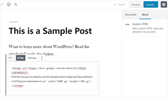 Cómo insertar PDF, hojas de cálculo y otros documentos en WordPress