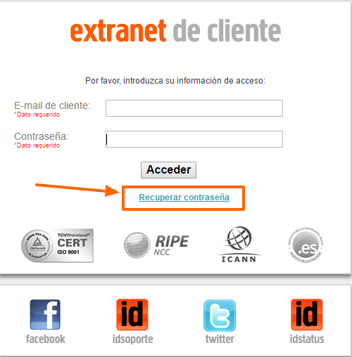 Cómo acceder a la Extranet de Cliente en Interdominios