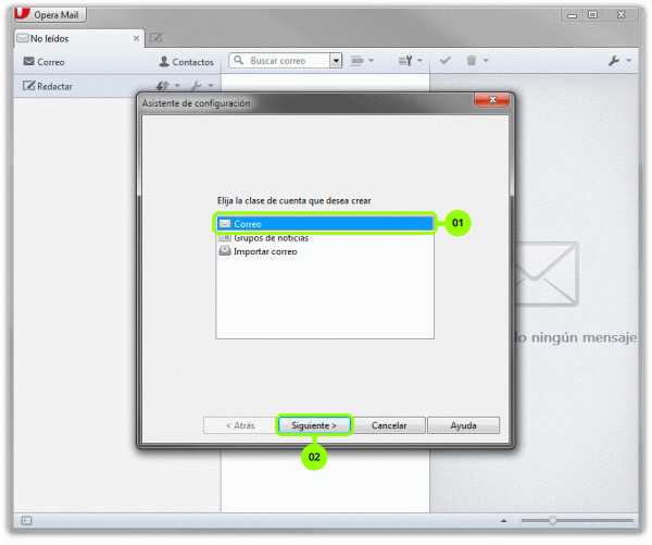 Cómo configurar una cuenta de correo en Opera Mail en Cyberneticos