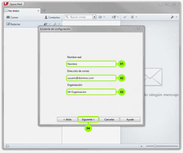 Cómo configurar una cuenta de correo en Opera Mail en Cyberneticos