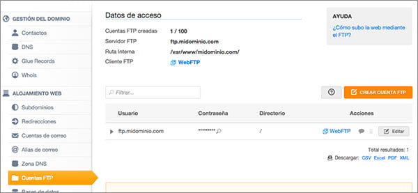 Cómo subir una web mediante FTP en DonDominio