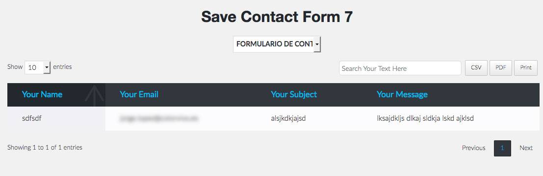 Cómo guardar la información recibida por Contact Form 7