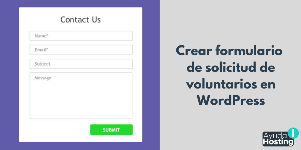 Crear un formulario de solicitud de voluntarios en WordPress