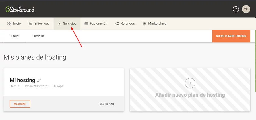 Servicios de Siteground