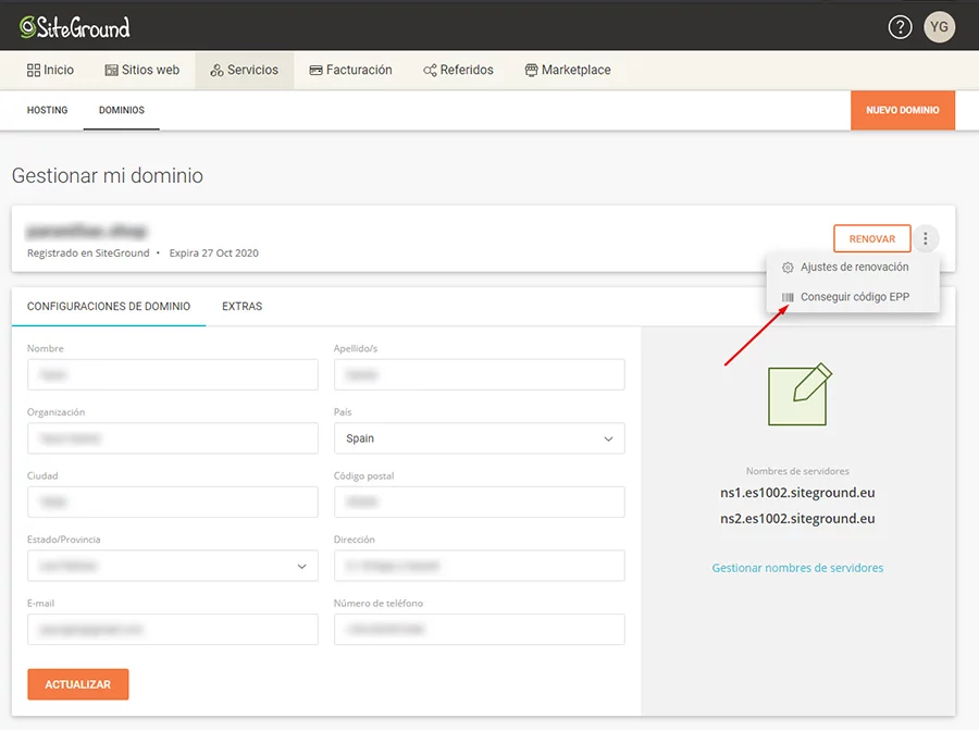 Pasos para conseguir el Auth-code en SiteGround