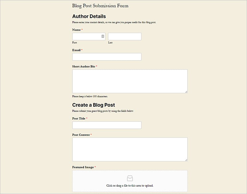 Diferentes tipos de formularios de WordPress