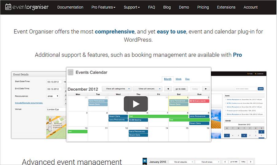 Los 12 mejores plugins administradores de eventos de WordPress